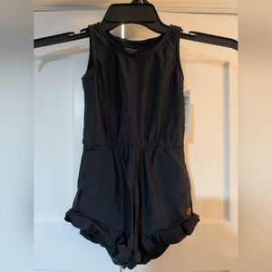 Honey Mark Girls Swim Romper Grey/Blue - Ginger Style Ruffles 3T- 4T